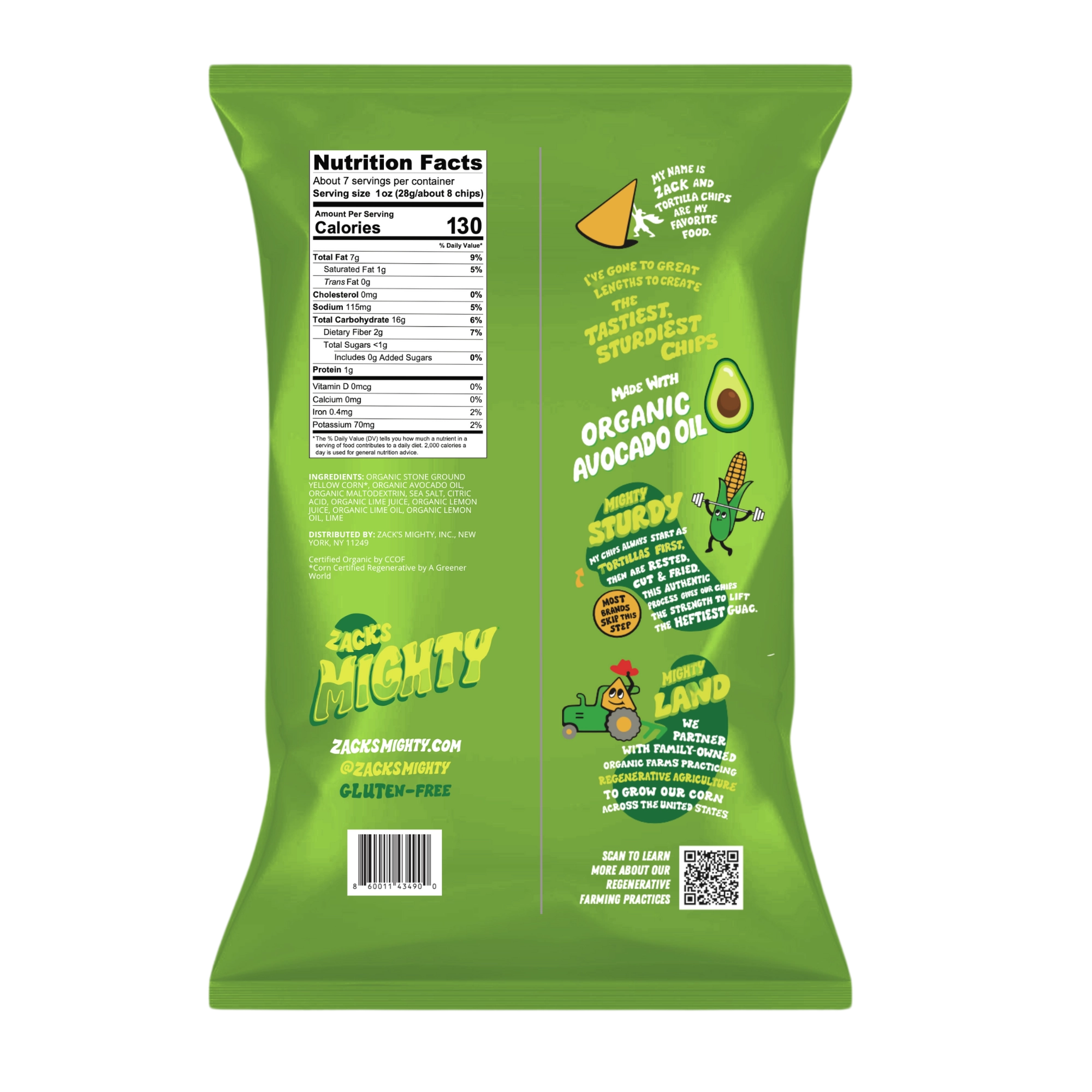 Back of the Lime Tortilla Chips bag