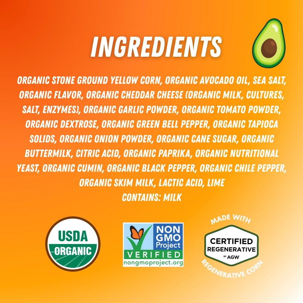 Ingredients panel of the Nacho Tortilla Chips bag